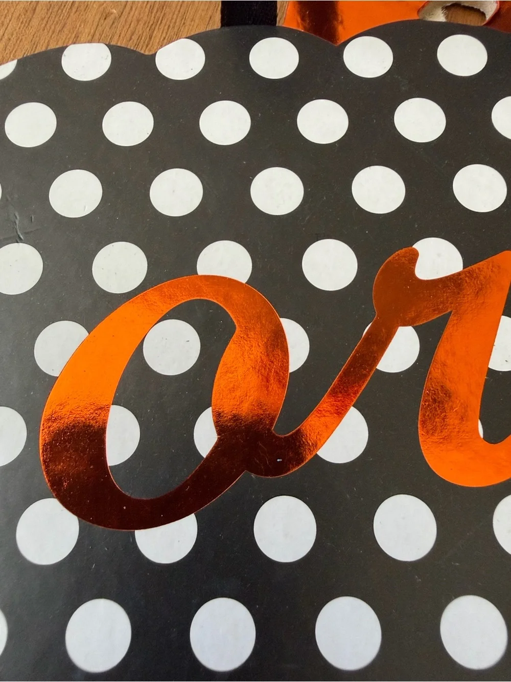 Hobby Lobby Orange Black White Halloween 'Trick or Treat' Hanging Pumpkin Sign